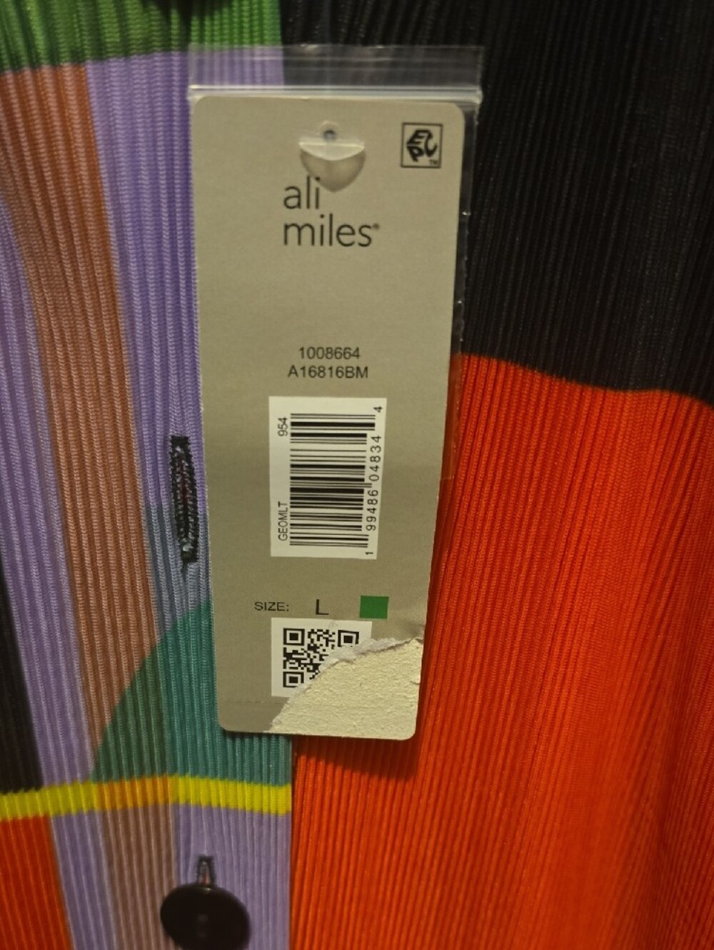Ali Miles Multicolor Geometric Button Jacket - Picture 2 of 3